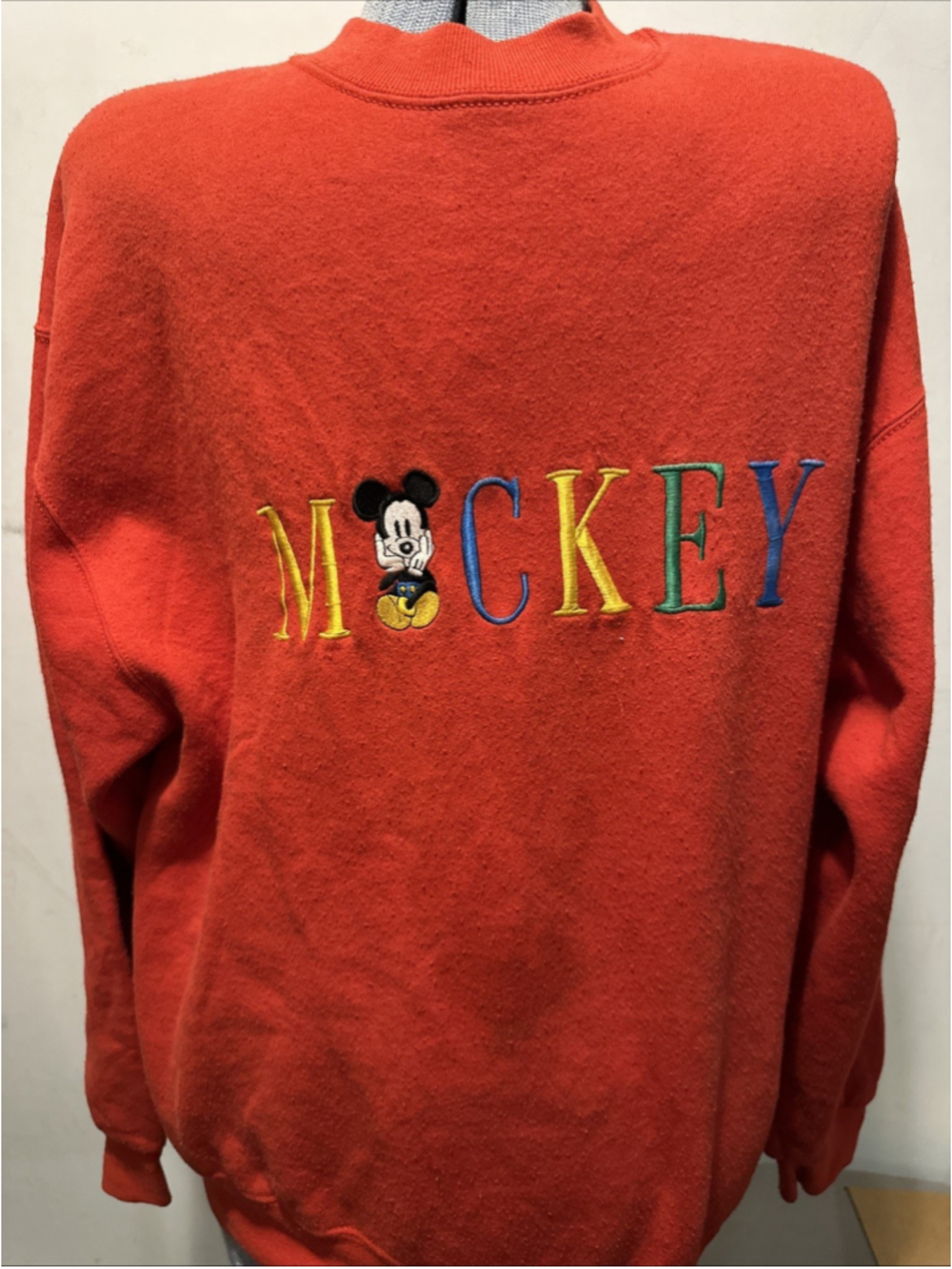 Vintage Mickey & Co Disney Embroidered Sweatshirt Red Size L 90s